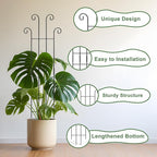 Coomin 32.6in Monstera Plant Support Stakes for Outdoor Plants, Garden Trellis for Climbing Plants, Metal Stakes for Potted Plants Pothos Plant Climber Support, 2P