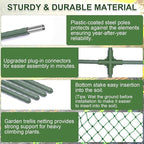 iGreely Cucumber Trellis for Raised Bed, U-Shape Garden Arch Metal Support for Climbing Plants, Metal Arch Vegetables Trellis, Plant Support for Vine (Green, 69.3" L×30" W×47.2" H)