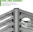 2PCS 12x3x1ft Galvanized Raised Garden Bed Kit, Galvanized Planter Raised Garden Boxes Outdoor, Large Metal Raised Garden Beds for Vegetables,Silver