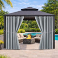 DIVA EN CAMINO DEC Outdoor Patio Curtain Waterproof Darkening Thermal Insulated Indoor Curtains for Bedroom, Porch, Living Room, Pergola, Cabana, W84 x L95, Light Gray, Set of 2 Panels