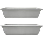 The HC Companies 24 Inch Mojave Window Planter Box with Drainage Holes, Lightweight UV-Resistant Plastic Outdoor Planters, 2-Pack Flower Box for Garden & Home Decor, Granite
