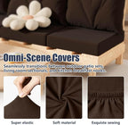 Dark Coffee Outdoor Cushion Covers, 8 Pack Stretch Fit Patio Slipcovers