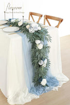 Artificial Eucalyptus Garland, 6 ft Dusty Blue Faux Silk Vine