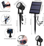 T-SUNUS RGB Solar Spot Lights Outdoor Christmas, Color Changing Landscape Spotlights Waterproof IP65 9.8ft Cable Separated Panel for Flag Patio Pathway Yard Garden Wall Halloween Holiday Decoration