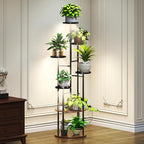 TC-HOMENY Plant Stand Indoor with Grow Lights, 7 Tiered Metal Plant Shelf, 55" Tall Plant Stand for Indoor Plants Multiple, Large Plant Rack Display Shelves, Corner Plant Holder for Living Room, Patio