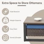 Belord Family Reunion Patio Conversation Set - 6 Piece Outdoor Sectional Furniture Set with Storage Box and Wicker Swivel Glider Chair Set of 2,Removable Gray Cushions for Deck Backyard Sunroom