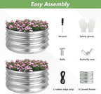 2 Pack 2x2x1ft Round Galvanized Raised Garden Bed Kits, Raised Garden Beds Metal Planter Outdoor Easy Assembly Garden Bed for Planting Vegetables, Fruits & Flowers, Sliver