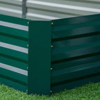 Outsunny Galvanized Raised Garden Bed, 8' x 3' x 1' Metal Planter Box, for Growing Vegetables, Flowers, Herbs, Succulents, Green