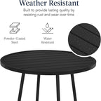 Best Choice Products 3-Piece Patio Dining Set, Bar Height, Outdoor Bistro Set, Outdoor Round Bar Table w/ 2 Bar Stools, Steel - Black