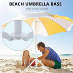 Beach Umbrella Stand Base,Portable Foldable Sun Umbrella Stand White Triangular Iron Support Base for Patio Beach Garden Camping Fishing Outdoor Sunshade Stand