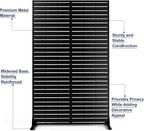 FENCY Metal Privacy Screen with Stand 72" H×44" W Outdoor Freestanding Privacy Panels, Outdoor Privacy Screen for Deck Patio Balcony(Black-Louvered)