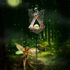 KAIXOXIN LEDs Solar Stake Lights for Garden Metal Warm White, Memorial Gift - Perfect as Remembrance & Sympathy Gifts (Angel-Bronze) (Angel)