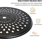 30.31" Outdoor Patio Dining Table, Cast Aluminum Patio Table, Patio Bistro Table, Patio Furniture Set with 2.36" Umbrella Hole for Balcony Lawn Garden Backyard
