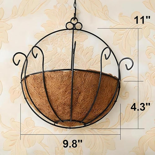 2 Pack Metal Wall Hanging Planter Basket with Coco Liner