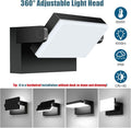 Flood Security Light 40W LED Wall Pack, 4000LM 5000K Black 2-Pack