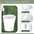 10 Pcs 3 Inch Self Watering Pots Self Watering Planters for Indoor Planters Plastic Garden Flower Pots with Level Indicator Vents for Herbs