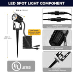 L LOHAS LED Dusk to Dawn Low Voltage Landscape Lighting, 3000K Warm White Outdoor Spotlight with Transformer, IP65 Plug in Spotlights for Yard Backyard Pathway 6Pack