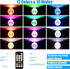 20W Outdoor RGB LED Spotlights 4 Pack, 120V 1000lm with Remote & Transformer, 12 Colors 19 Modes, IP65 Waterproof 46.5ft Cord, Landscape Lights for Yard Garden Christmas Halloween