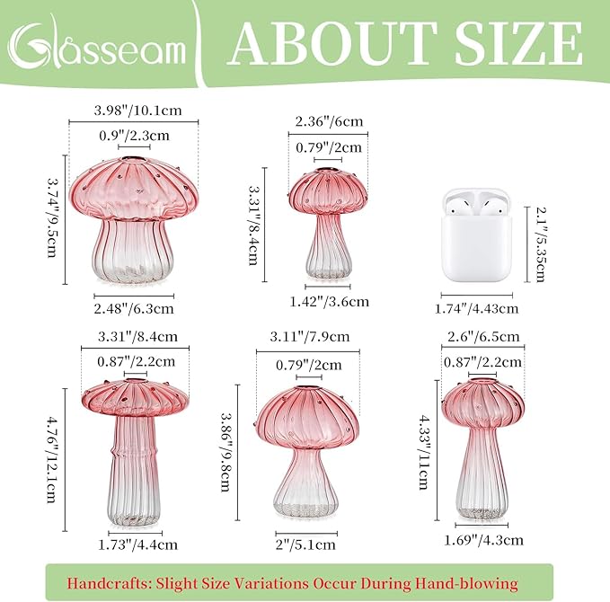 Pots: Pink Borosilicate Glass Mushroom Propagation Planter, 0.78-Inch Opening