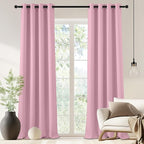 NICETOWN Blackout Drapery Curtain Panel 90 inches Long - Window Treatment Thermal Insulated Grommet Blackout Curtain/Drape for Bedroom Living Room (Rouge Pink, 1 Panel, 46 by 90 inches)