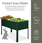 Best Choice Products 48x24x30in Galvanized Raised Garden Bed, Metal Elevated Planter Box, Vegetable Garden for Backyard, Patio, Balcony - Dark Green