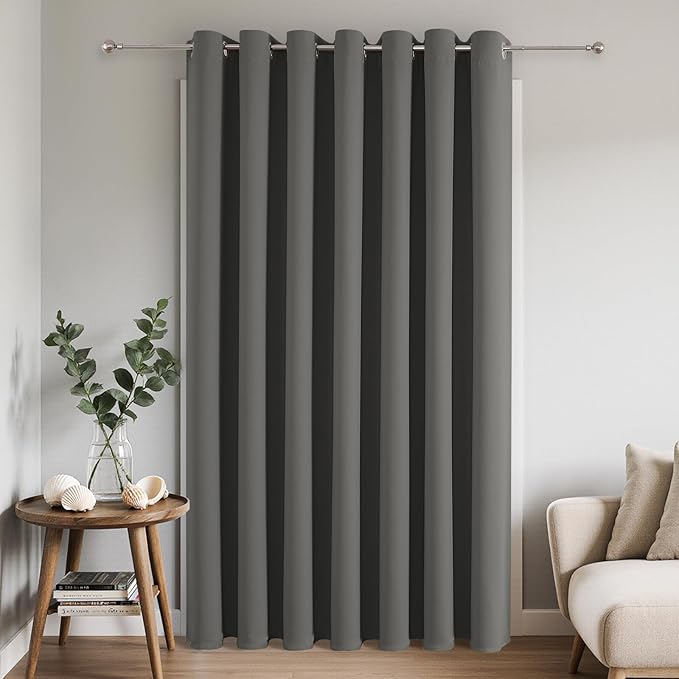 Blackout Patio Sliding Door Curtains – Light Grey, 100Wx108L, 1 Panel