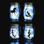Solar Mason Jar Lid String Lights, 6 Pack, 30 LED Cool White