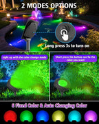 CORESLUX Solar Spot Lights Outdoor Waterproof IP68, 3-in-1 LED Color Changing Solar Landscape Lights, 2 Light Modes Landscape Path Lights for Outside Garden Yard Pond Pathway