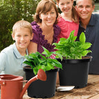 GREANER 2 Gallon Nursery Pots for Plants, 10 PCS Plastic Plant Pot with Drainage Holes for Indoor Outdoor, Garden, Greenhouse(Black)