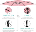 Best Choice Products 10ft Outdoor Table Compatible Steel Polyester Market Patio Umbrella w/Crank and Easy Push Button Tilt