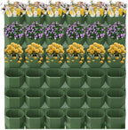 36 Pockets Living Wall Planter Indoor, Self Watering Wall Hanging Planters for Outdoor Plants Stackable, Cascading Vertical Planter Garden (36 planters)