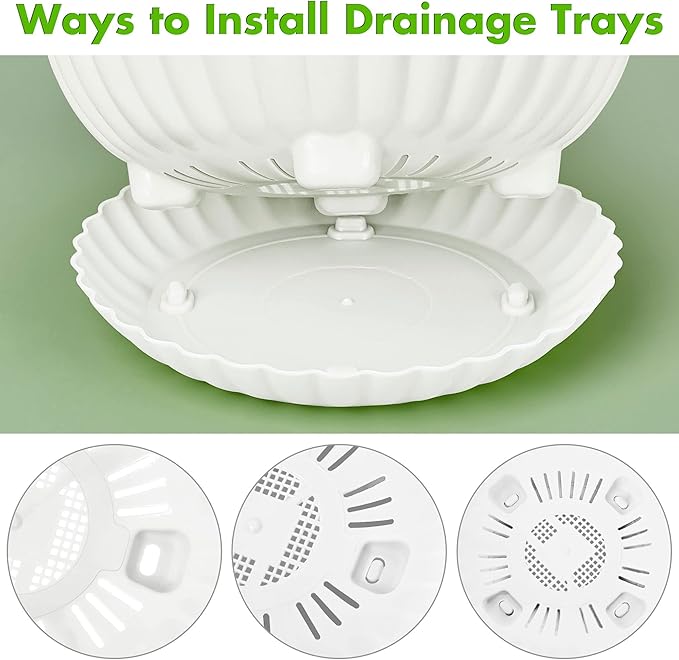 Hanging Planters, 5 Pcs 11" Hanging Pots, White Hanging Flower Pots, Hanging Plant Pots Baskets for Plants with Drainage Trays, Hanging Chains and Ceiling Hooks, Come with Free Garden Tools Set