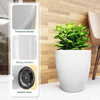 QCQHDU 10 inch Plant Pot with Drainage Hole, 2 Pack Sturdy Pots for Plant Tree Flower, Large PlanterPlanters for Indoor & Outdoor Plants