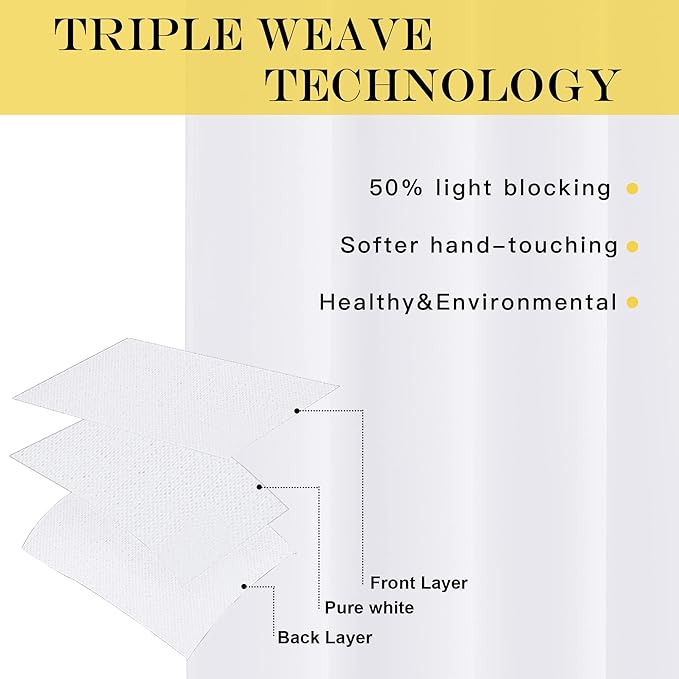 NICETOWN White Room Darkening Curtain 120 inches Long for Living Room - Grommet Solid Thermal Insulated Grommet Light Blocking Window Treatment for Bedroom (1 Panel, W52 x L120)