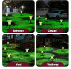St Patricks Day Solar Pathway Lights Outdoor Decorative 4 Pack, Green LED Mushroom Solar Lights Outdoor Waterproof Solar Powered Easter Decor for Patio, Valentines Day Halloween Christmas Garden Decor