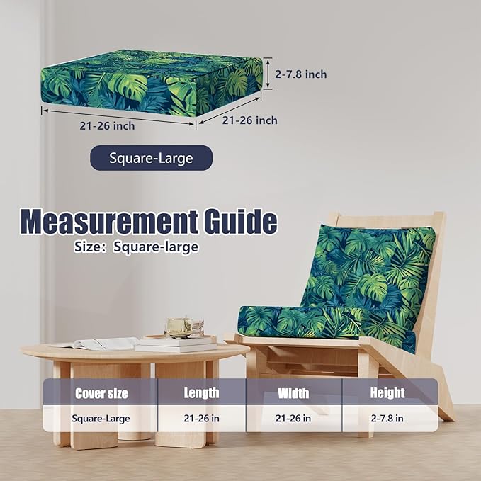 Cushion Covers 8 Pack Stretch Fit Rainforest Washable 95% Polyester Blend