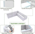 A ANLEOLIFE Set of 12 18 Inch Tall Raised Garden Beds Kit, L-Shaped, Square & Rectangular Metal Planters for Flexible Backyard Layouts, Antique White