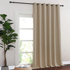 NICETOWN Blackout Sliding Glass Door Curtains, Room Darkening Thermal Insulated Curtains for Living Room Bedroom, Extra Wide Window Drapes, 1 Panel, W80 x L118, Taupe