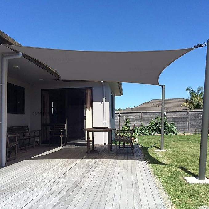 SUNNY GUARD Custom Size 15'x22' Rectangle Dark Grey UV Block Sunshade for Backyard Yard Deck Patio Garden Outdoor Activities and Facility(Customized)