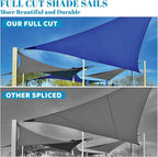 SUNLAX Custom Size 8' x 19' Turquoise Blue Sun Shade Sail Canopy Commercial Rectangle Sail Shade Fabric for Patio Garden Backyard Pool (Customized)