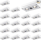 Solar Fence Lights 20 Pack, 50 Lumens Outdoor Solar Lights with 12 Modes RGB Color Glow LED，Waterproof, Solar Lights for Patio, Backyard, Deck, Fence, Railing(White Shell)