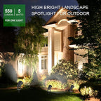Romwish 120V Landscape Spotlights, Outdoor Landscape Lighting for Yard, 3000K Warm White Landscaping Lights with Stake, 5W IP65 Waterproof Flag Spotlight for House Garden Lawn Decorative (6 Pack)