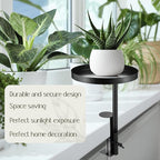 2 Pcs Window Sill Plant Shelf 7.9''D x 14.2''H Adjustable Window Shelf Windowsill Clamp Tray for Indoor Plants Metal Windowsill Extension Tray Planter Floating Shelves for Indoor Outdoor