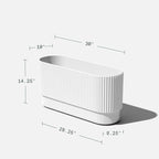 Veradek Demi Series Long Planter for Porch, Patio, Backyard | Durable Plastic-Concrete Material | Modern Décor for Shrubs, Flowers