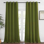NICETOWN Bedroom Curtain Room Darkening Drapery 102 inches Length - Home Fashion Thermal Insulated Grommet Room Darkening Curtain for Living Room (Olive Green, 1 Panel, 52 x 102 inches)