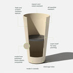 Veradek Demi Series Tall Planter for Porch, Patio, Backyard | Durable Plastic-Concrete Material | Modern Décor for Tall Plants, Grasses