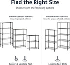 Amazon Basics 4-Shelf Adjustable Heavy Duty Steel Wire Rack Storage Shelving, Sturdy Garage Shelving, 350 lbs Capacity Per Shelf, Easy No-Tool Assembly, 36" x 14" x 54", Black | Heavy Duty, Adjustable, for Kitchen, Garage, Storage, Shelving Organizer