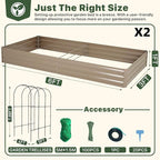 DTIG Galvanized Raised Garden Bed with Trellis, 6×3×1 FT 2 Pack Outdoor Garden Bed, Upgraded 4×3 Support, Brown