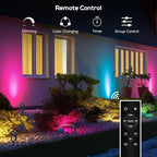 SUNTHIN Outdoor Landscape Lighting with Remote, RGBW Color Changing Spot Uplights,4 Pack