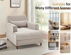 VANOMi Chaise Lounge Accent Chair Indoor with Adjustable Backrest, Oversized Upholstered Deep Seat Reading Arm Chair, Comfy Cloud Fluffy Chaise Sofa Recliner, for Living Room, Movie, Bedroom